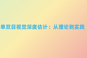 单双目视觉深度估计：从理论到实践