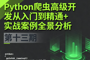 Python爬虫高级开发从入门到精通+实战案例全景分析（第十三期）