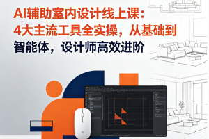 AI辅助室内设计线上课：4大主流工具全实操，从基础到智能体，设计师高效进阶